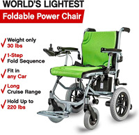 Fauteuil roulant électrique pliable ultra-léger Baichen 14,2 kg avec moteur sans balais 190W*2 en alliage d'aluminium pour personnes handicapées