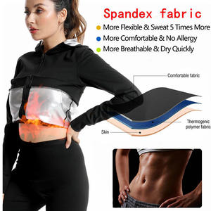 Combinaison de sudation de haute qualité pour femmes grandes tailles, à manches longues, pour la perte de poids et le fitness à domicile, vente en gros - Product Image 3