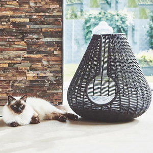 Hand Woven Rattan Cat <b>Bed</b> Oval Shape Comfortable Pet <b>Nest</b> For Cats Minimalist Style - Product Image 2