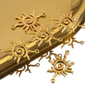 จี้สเตนเลสสตีลจากการเผาดวงอาทิตย์แบบรูคู่ตัวเชื่อมต่อแบบคลื่นเสน่ห์สำหรับเครื่องประดับ DIY ทำเครื่องประดับคริสเตียนสำหรับ - Product Image 2