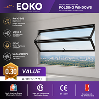 Fenêtre pliante EOKO en alliage d'aluminium à rupture de pont thermique, double vitrage, pour balcon de villa, à haute efficacité énergétique
