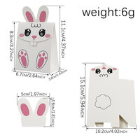 Boîtes en papier pliables et recyclables pour bonbons, avec motifs de lapins de Pâques mignons, emballages de bonbons, petits cadeaux pour enfants, faible MOQ50