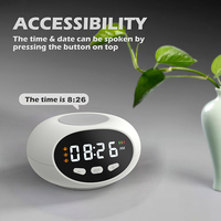 Horloge de table intelligente personnalisée en usine pour personnes âgées et personnes âgées horloge parlante à commande vocale pour horloge de bureau aveugle