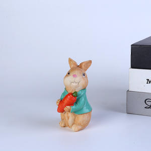 Figurines de Lapins de Pâques Peintes à la Main <span class=keywords><strong>en</strong></span> Résine (Lot de 2) – Collection Printemps Pâques - Product Image 3