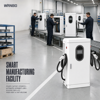 Station de recharge rapide DC double pistolet 200 kW, panneau capsule blanc, chargeur EV pour usine