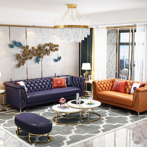 Furnistyle Sofás de cuero blanco <span class=keywords><strong>italiano</strong></span> Juego de chaise lounge moderno de lujo Último diseño para sala de estar moderna Cuero genuino - Product Image 4