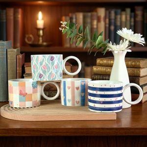 Tazas de Café de Porcelana Clásicas, Aptas para Alimentos y para Microondas/Lavavajillas, Acabado Esmaltado en Colores Populares para Café, Té y Agua - Product Image 1