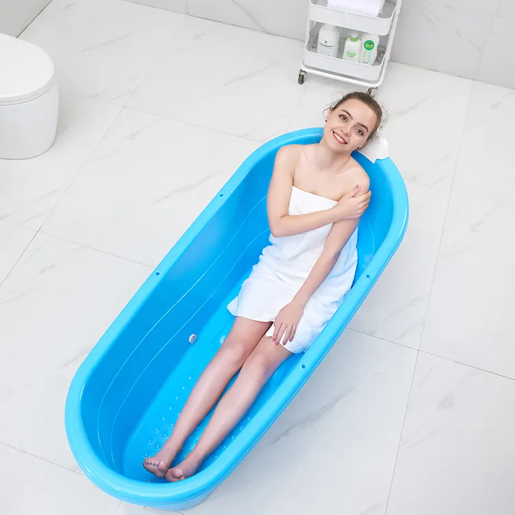 Modern Unfoldable Portable Spa Bathtub Freestanding Soaking Plastic Bathtub For Adult