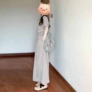 Crew Neck Sheath Dress Solid Color Wrap And Tie Daily Wear Women's Casual Long Dress - Product Image 4