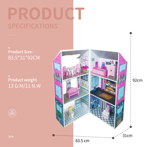 Juguetes plegables multifuncionales para bebés, <span class=keywords><strong>casa</strong></span> de <span class=keywords><strong>muñecas</strong></span> con muebles en miniatura, venta al por mayor - Product Image 2