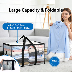 Durable Plastic PP Woven Fabric Foldable Classic Single Tier Heavy Duty Living Room <b>Storage</b> Bags for Bedding <b>Clothes</b> - Product Image 5