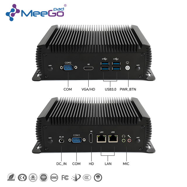 ODM OEM Intel Core I5 I7 7th 8th 9th I7-8650U I7-7500U I7-9750H CPU 4USB Dual HD Dual COM Dual Lan VGA Mini PC Industrial PCS