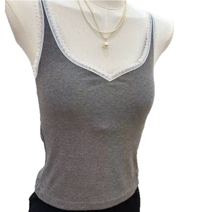Canottiera da donna <span class=keywords><strong>canotta</strong></span> con filetto Racerback canottiera da donna <span class=keywords><strong>canotta</strong></span> da donna in pizzo Cami <span class=keywords><strong>canotta</strong></span> in <span class=keywords><strong>cotone</strong></span> con reggiseno incorporato - Product Image 4