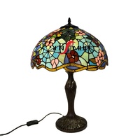 Lampe de table décorative rétro de style européen en verre teinté sur mesure, fabriquée en Chine, vente en gros, soudée à la main, lampe de bureau LED