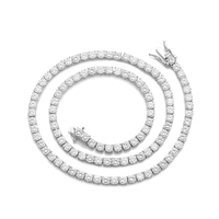Bracelet et Collier Chaîne Tennis en Argent S925 Électroplaqué Or Rose 2MM à 6MM Moissanite Couleur D VVS