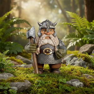 Sculpture de gnome de jardin <span class=keywords><strong>nordique</strong></span> viking en résine peinte à la main, figurine de gnome, <span class=keywords><strong>elfe</strong></span>, modèle d'ornement viking - Product Image 5
