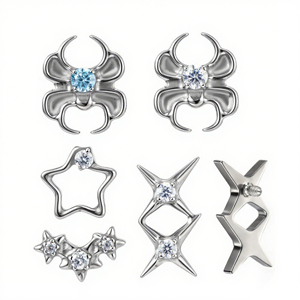 Joyería de Piercing Corporal al por Mayor, Piercing de <span class=keywords><strong>Titanio</strong></span> G23 con Rosca Interna, Piercing de Labret, Tragus, Hélix, Cartílago, para <span class=keywords><strong>Hombre</strong></span> y Mujer - Product Image 1