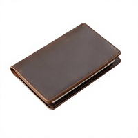 Porte-cartes de visite en cuir pleine fleur style vintage, carnet de voyage, journal en cuir multifonction original fait main
