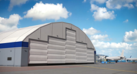 Hangar d'avion préfabriqué moderne en structure acier, conforme AISC, avec système de treillis, conception personnalisée pour l'aviation et le stockage en entrepôt