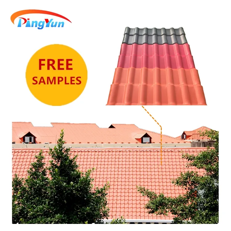 Heat proof light weight ASA PVC corrugated roofing sheet Spanish plastic roof tile for house villa