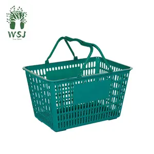 Cesta de plástico para compras, cesta durável para mercearia, armazenamento de alimentos 30l