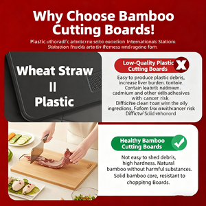 Planches à découper en bambou pour la cuisine Planche à découper en bois pour hacher la viande, les légumes, les fruits, le <span class=keywords><strong>fromage</strong></span>, le couteau Plateau de service convivial - Product Image 5