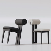 Chaise de salle à manger en bois massif de style nordique, dossier en cuir, revêtement souple, style moderne et épuré du milieu du siècle, pour usage domestique, design Hippo