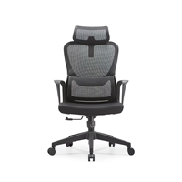 Chaise de bureau ergonomique moderne en tissu PU, hauteur réglable, dossier haut en mousse, support lombaire, base en aluminium, accoudoirs pivotants réglables