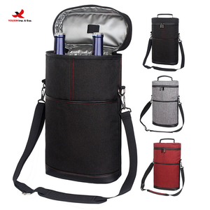 RTS Bulk Mixed Order Waterproof Portable 2-Bottle Wine & Beer Cooler Bag Insulated Picnic Shoulder Bag Detachable Divider - Product Image 1