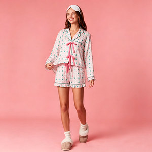Pyjamas en bambou pour femmes, ensemble de pyjamas de Noël, pyjamas doux en modal, fabricant de pyjamas personnalisés pour femmes, pyjama pour femmes fabriqué au Vietnam - Product Image 3