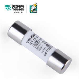 Fusible céramique Tengen Rt18 63A, noyau 14x51mm, type GG, pour applications basse tension - Product Image 2