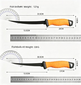 Lot de 5 couteaux à fileter le poisson, traitement thermique sous vide, lame flexible, revêtement antiadhésif, couteau à désosser pour usage commercial HORECA - Product Image 6