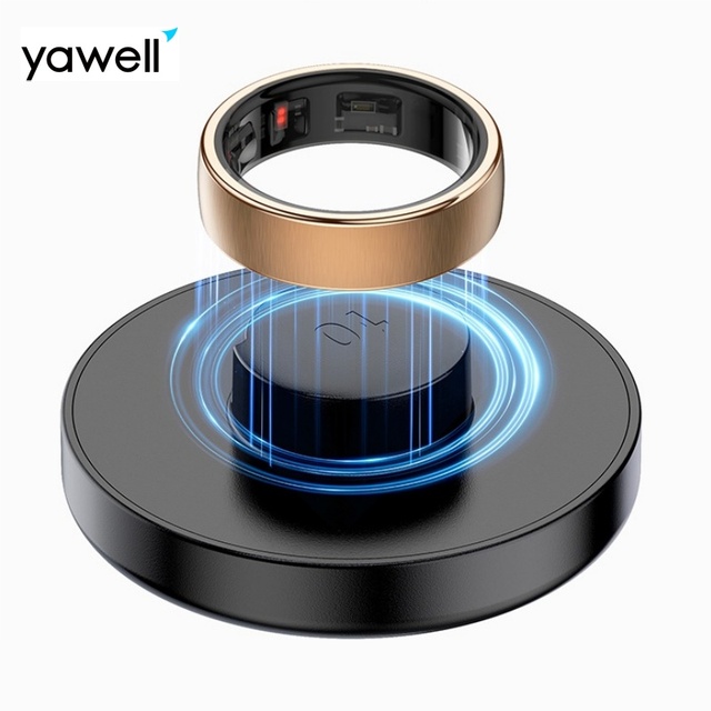 Yawell Custom OEM Wearable Device QRing APP Smart Ring Gold Sport Fitness Health Monitor R10 Smart Ring With Wireless Charging