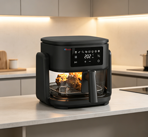Anbolife 5L <span class=keywords><strong>Friteuse</strong></span> à <span class=keywords><strong>air</strong></span> et grill d'intérieur 2-en-1 avec fenêtre en verre, 8 programmes prédéfinis, couvercle rabattable, cuisson intelligente et saine, revêtement sans huile, OEM - Product Image 1