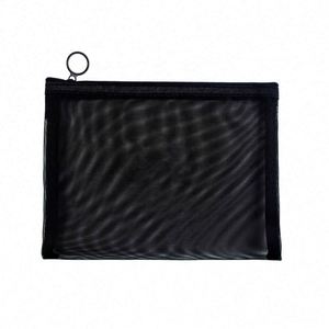 ชุดเครื่องสำอางไนลอน A4 A5 A6 กระเป๋าใส่ดินสอแบบตาข่ายใส - Product Image 3