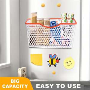 Support magnétique de stockage de matériel de Pp de stockage suspendu par bureau de conception creuse simple blanche - Product Image 2