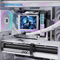 Refroidisseur d'eau pour processeur AIO LOVINGCOOL, écran intelligent à trois côtés, installation magnétique 3D à l'œil nu, triple ventilateur pour boîtier d'ordinateur de jeu