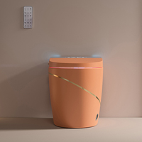 WC intelligent de luxe pour hôtel et maison, avec bidet à chasse automatique, affichage LED, céramique noire et télécommande