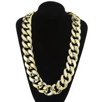 Collier d'équipe style punk, chaîne géométrique en acrylique plaqué or, unisexe, accessoire de costume pour festival, fête, performance, Fanchain
