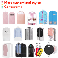 Sac à Vêtements Non Tissé Rose Clair Écologique Personnalisé, Housse de Costume et Robe Anti-Poussière, Vente en Gros