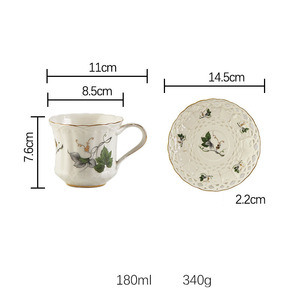 ชุดแก้วกาแฟและชาเซรามิกสไตล์จีนสุดหรู พร้อมจานรอง หนาพิเศษ สำหรับใช้ในบ้าน ทำจากเครื่องปั้นดินเผา - Product Image 3