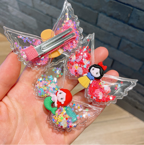 Forcina per capelli con sabbie mobili per cartoni animati per bambini <span class=keywords><strong>ali</strong></span> d'<span class=keywords><strong>angelo</strong></span> fermagli per capelli con Glitter per bambini per accessori per capelli per bambini - Product Image 6