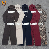 Ensemble sweat à capuche et pantalon de survêtement pour homme en molleton avec impression en relief personnalisée, haute qualité, pour fabricants de vêtements