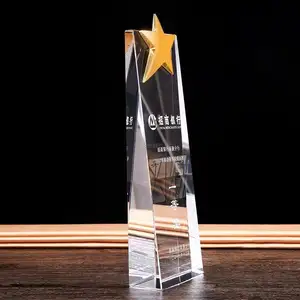 Honra de Cristal Novo Design de alta qualidade personalizado estrela cristal troféu gravado em cristal