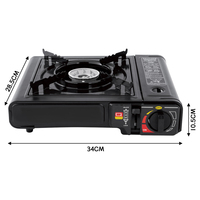 Vente chaude, cuisinière à gaz butane OEM noire, légère et portable, 2,5 kW, consommation de gaz de 182 g/h, four à cassette infrarouge pour l'extérieur
