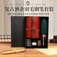 Regal Writing Set Notebook Couronne-Gravé Dip Victorien Business Gift Box Luxe Plume Quill Bureau Papeterie Plume Stylo