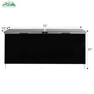 Meja Lipat Logam Portabel 2 Tingkat Wayon dengan Rak Penyimpanan & Tas Pembawa untuk Pesta Kebun, BBQ, dan Berkemah - Product Image 6