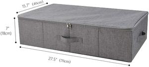 Cajas de Almacenamiento Plegables de Plástico Rectangulares para Debajo de la Cama, con Asas Reforzadas para Edredones, Ropa, Zapatos, Juguetes - Gris Oscuro - Product Image 2