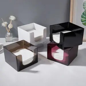 Restaurant Servietten halter Quadrat Kunststoff Seidenpapier Box Case Acryl Facial Tissue Dispenser Organizer