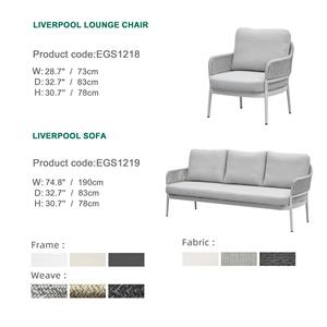 Conjunto de Sofás de Exterior de Aluminio de Lujo Moderno Express Garden para Uso en Casas de Campo y Patios - Product Image 3